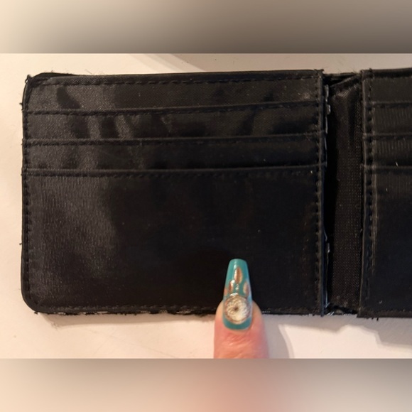 RGA Accessories Black Floral Wallet With Tan Front Buckle Wallet Snap Closure - Picture 6 of 12